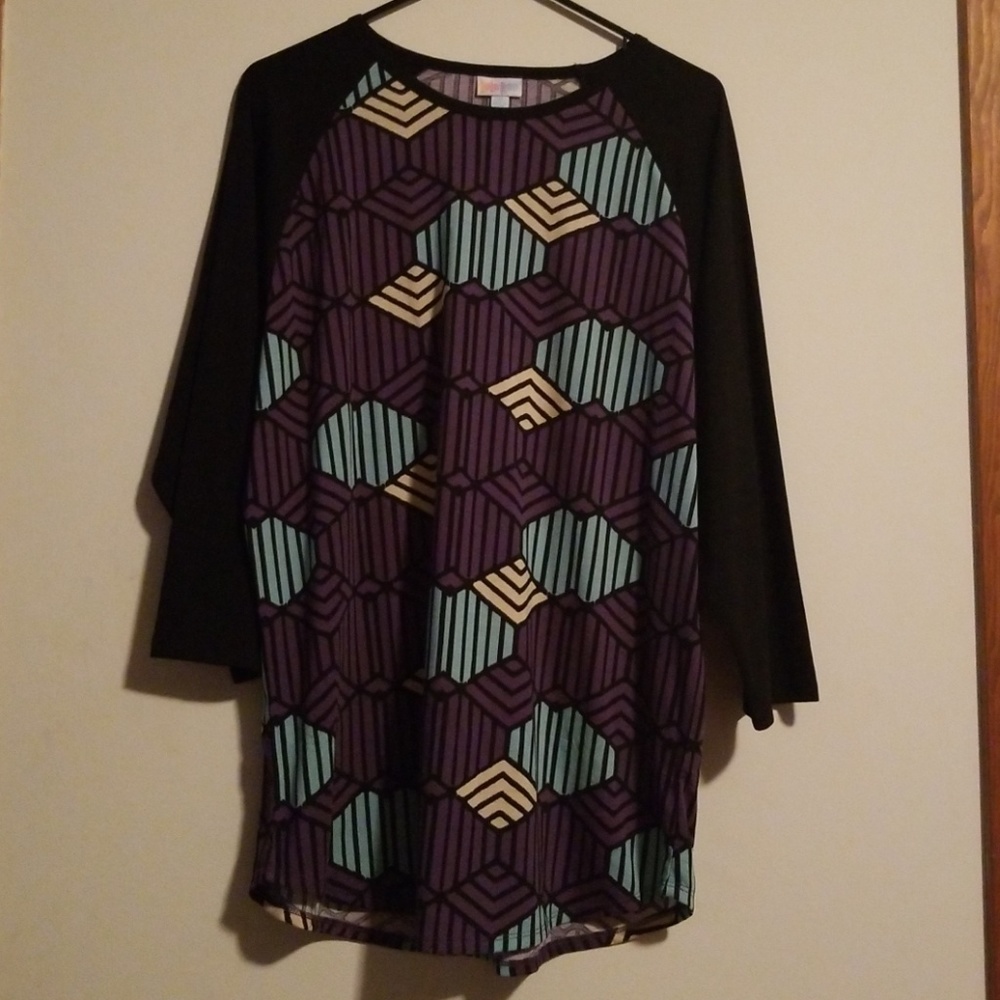 Purple, black light blue and cream randy T